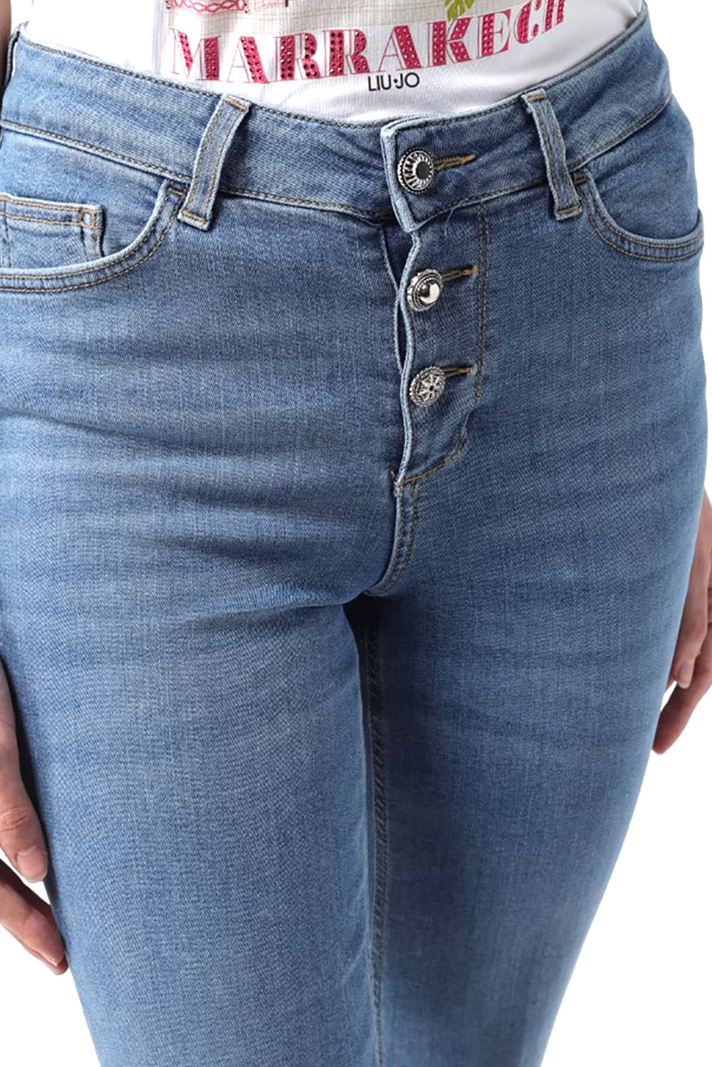  Liu Jo Jeans Bottom Up Blue Denim Woman - 4