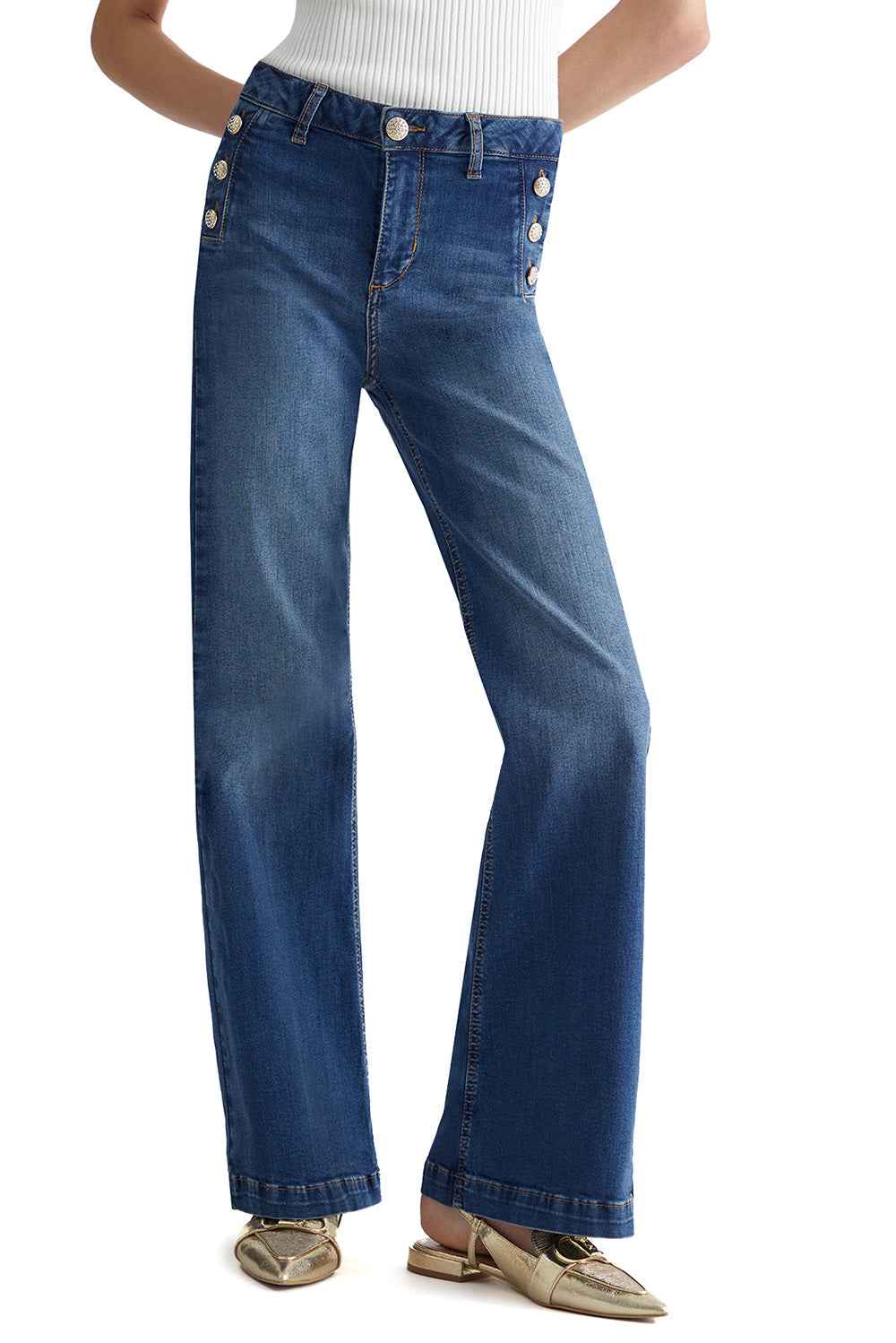  Liu Jo Jeans Flare Blue Denim Woman - 2