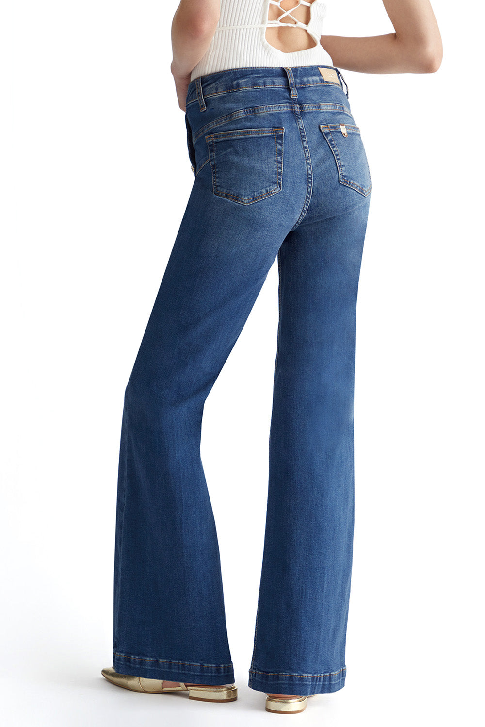  Liu Jo Jeans Flare Blue Denim Woman - 3