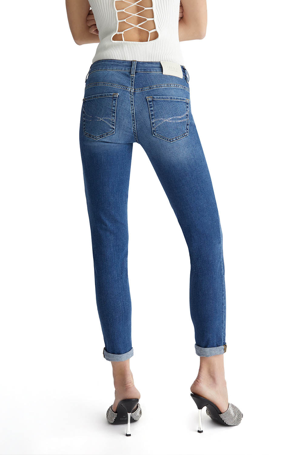  Liu Jo Cropped Skinny Jeans Blue Denim Woman - 3