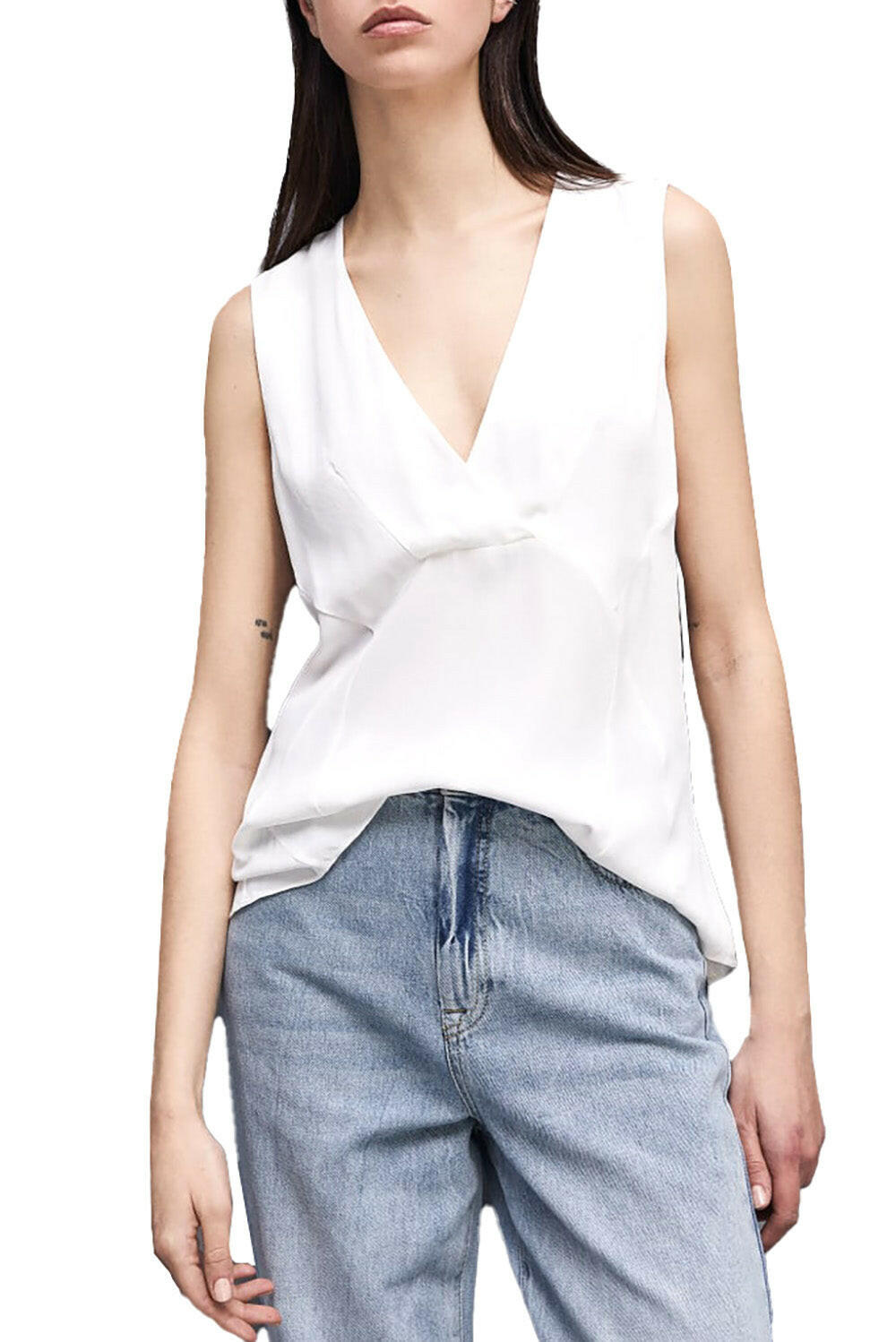  Patrizia Pepe Essential Sleeveless Top Bianco Woman - 2