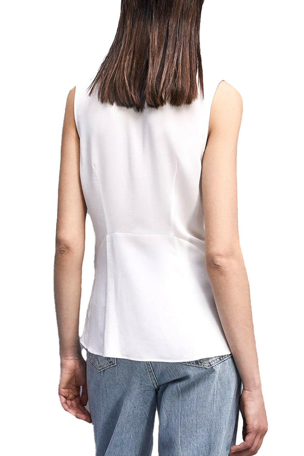  Patrizia Pepe Essential Sleeveless Top Bianco Woman - 3