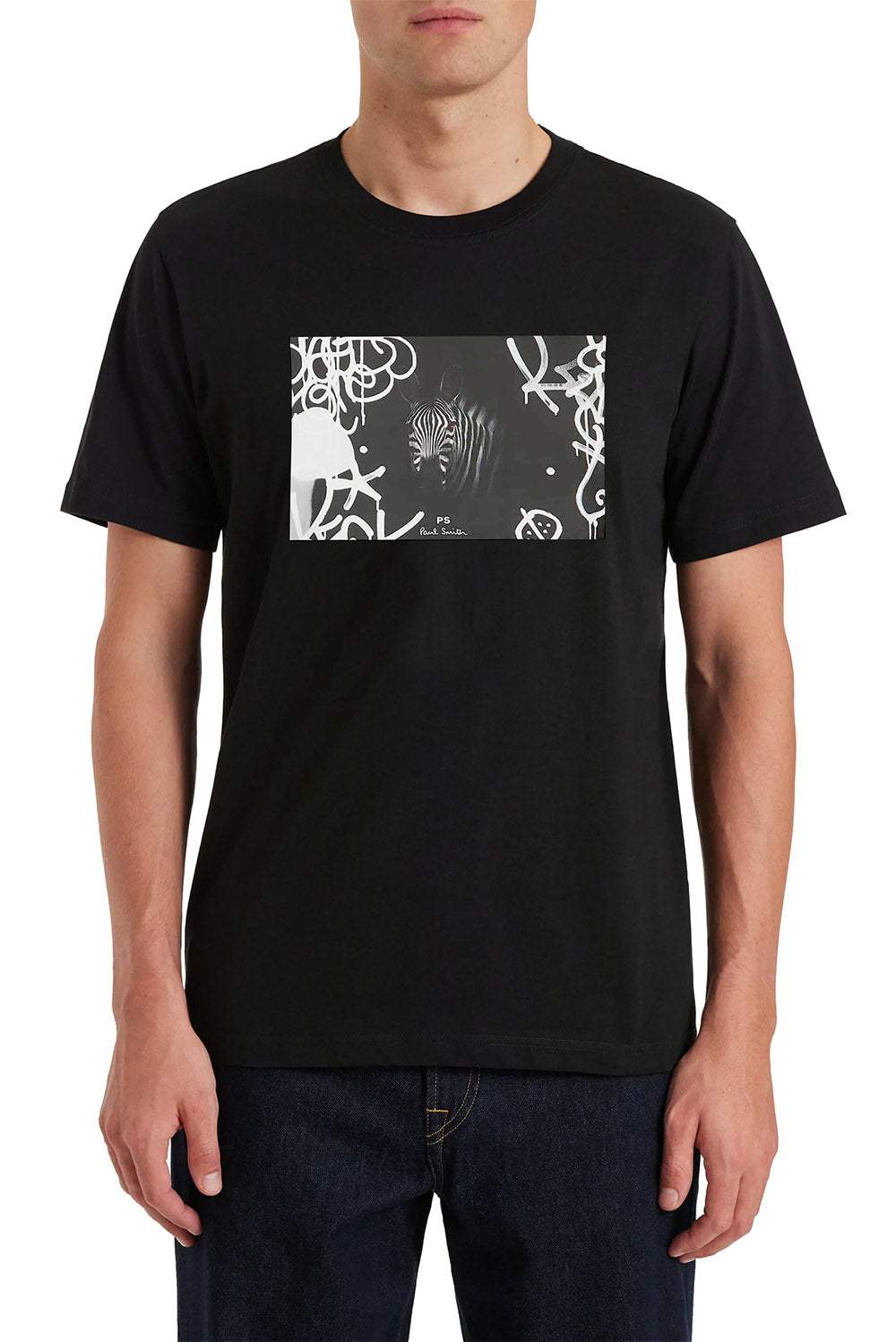  Paul Smith T-shirt With Graphic Print Nero Uomo - 2