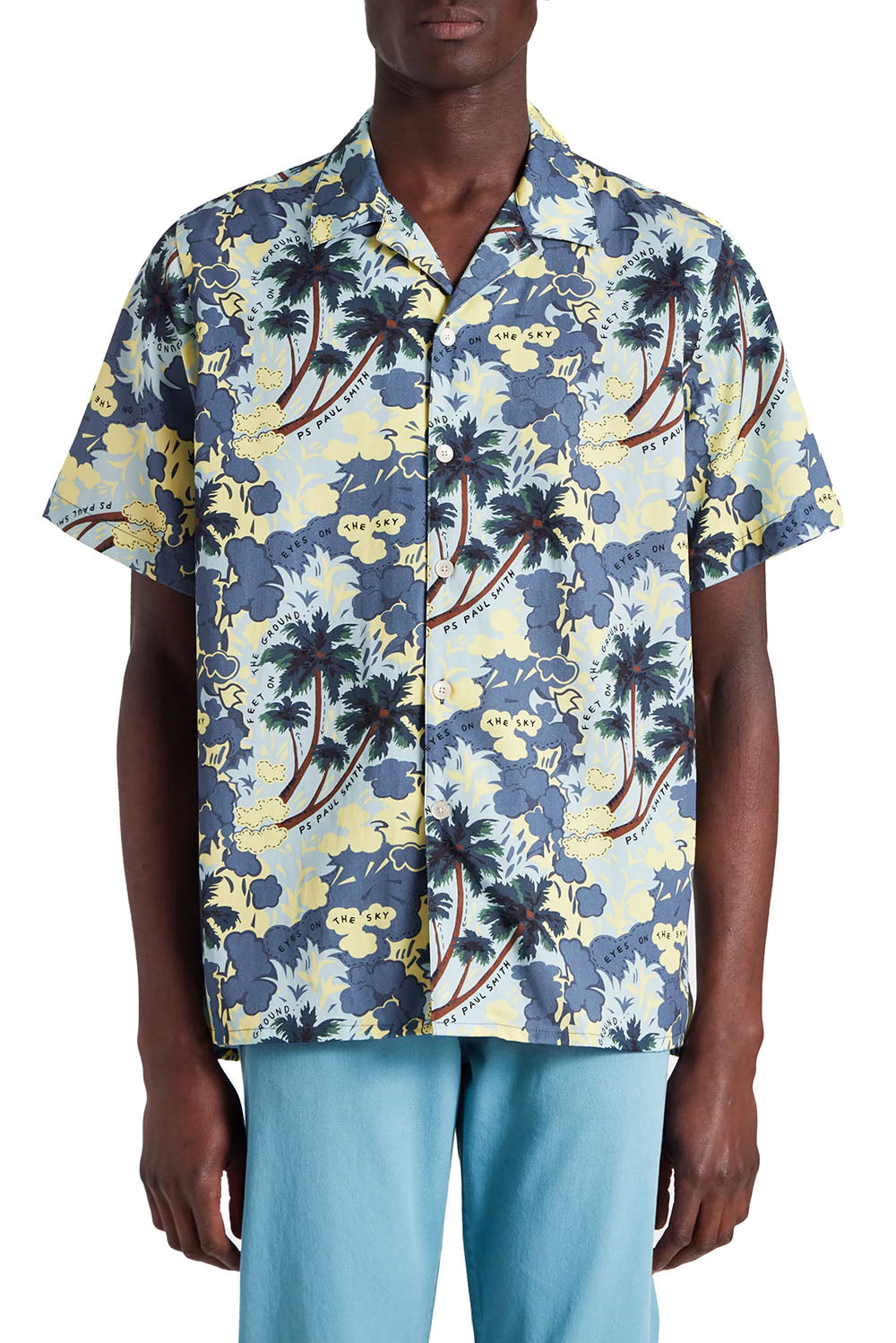  Paul Smith Eyes On The Sky Shirt Light Blue Uomo - 2