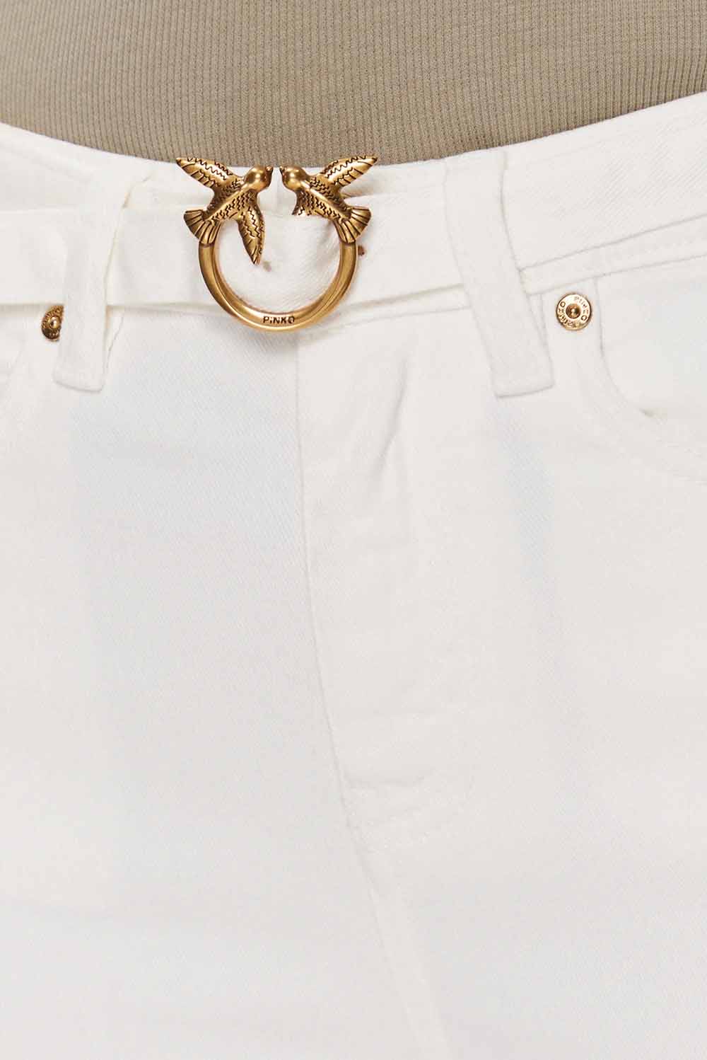  Pinko Five Pocket Trousers Bianco Woman - 4