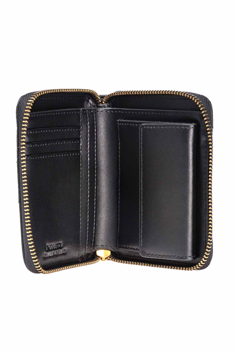  Pinko Zip-around Wallet Nero Oro Woman - 3