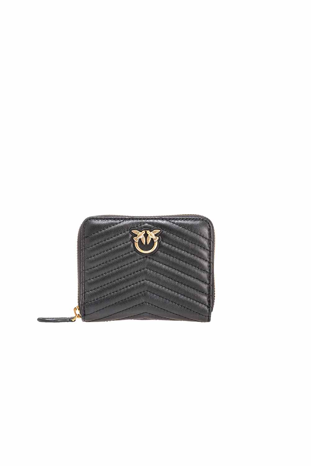  Pinko Zip-around Wallet Nero Oro Woman - 1