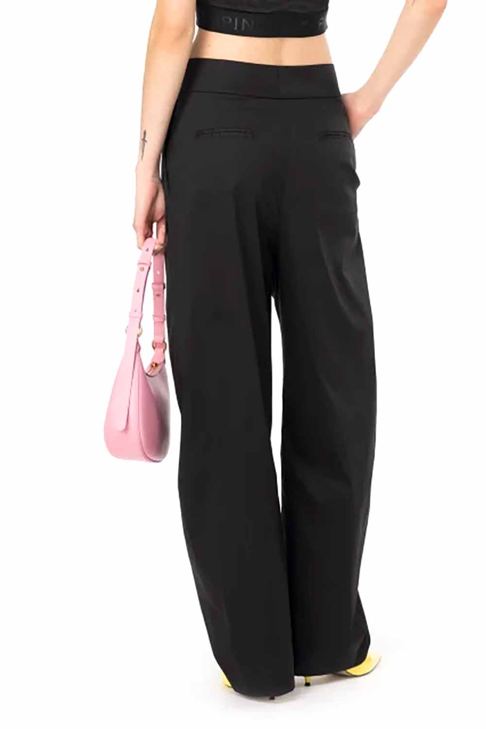  Pinko Pantaloni Wide-leg Nero Woman - 3