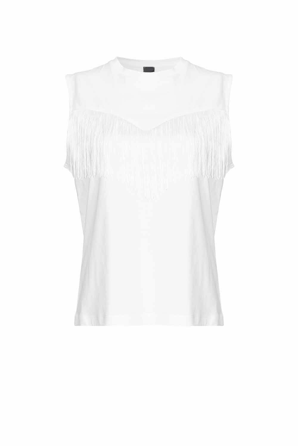  Pinko Sleeveless T-shirt Bianco Donna - 1