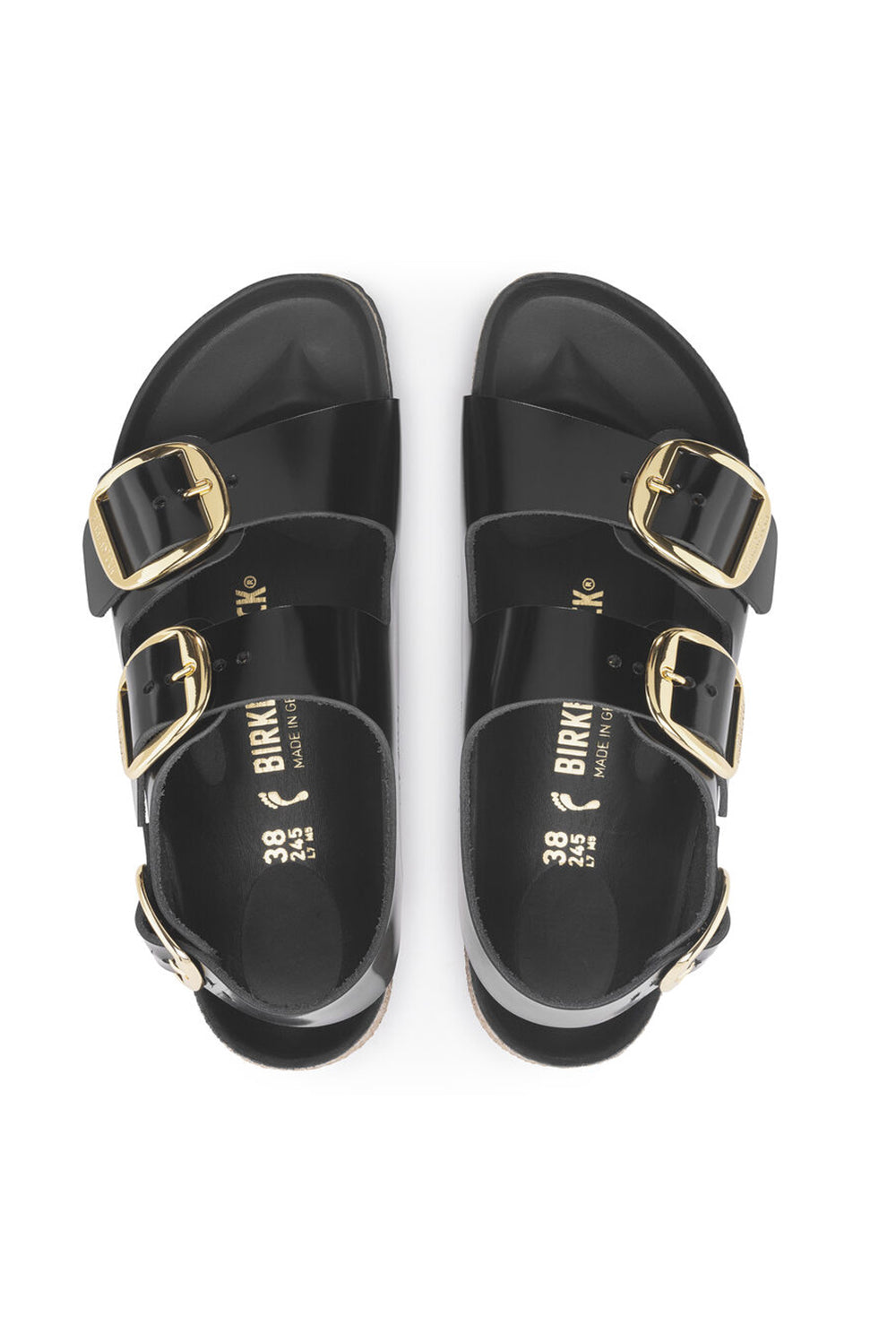  Birkenstock Milano Big Buckle Shine Black Woman - 3