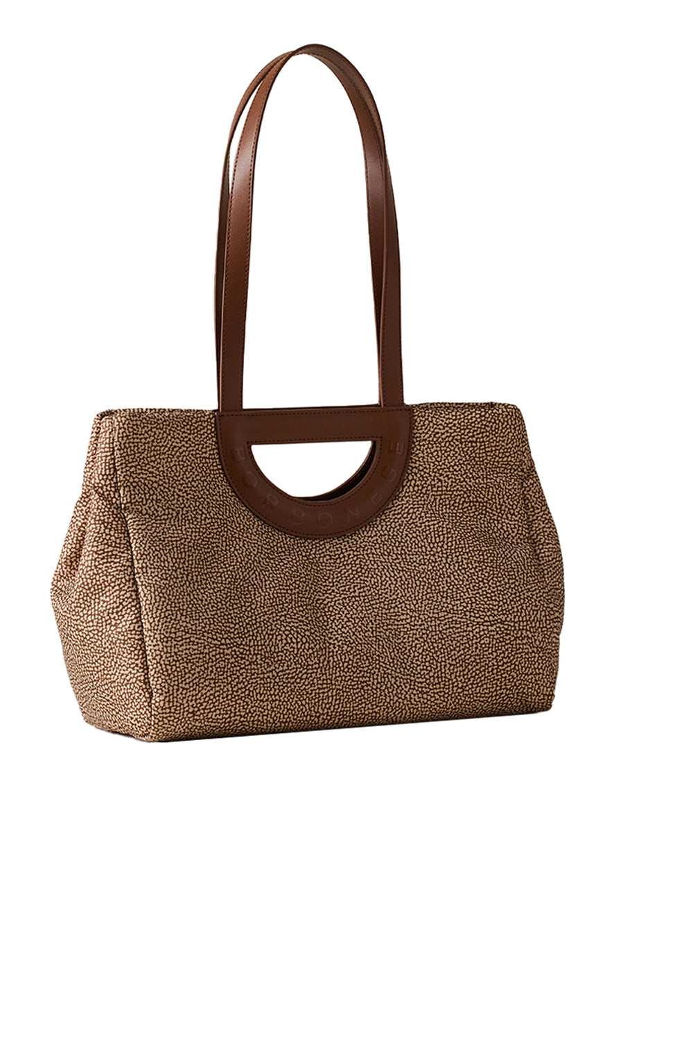  Borbonese Shopping Bag Bouche Beige Marrone Woman - 2