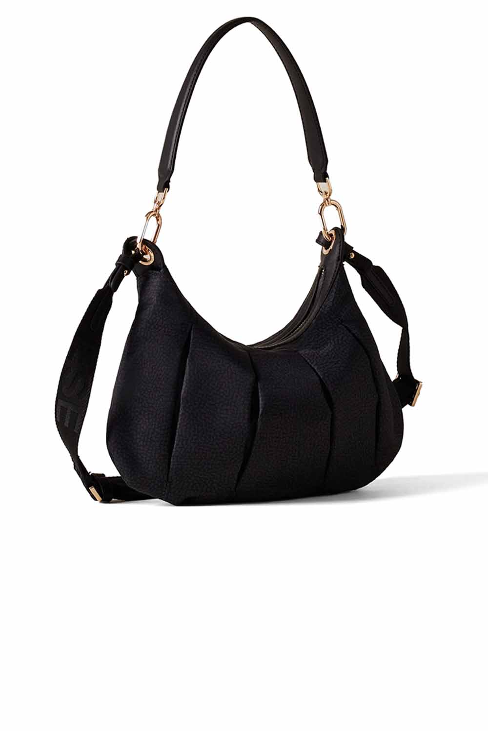  Borbonese Croissant Hobo Medium Black Woman - 2