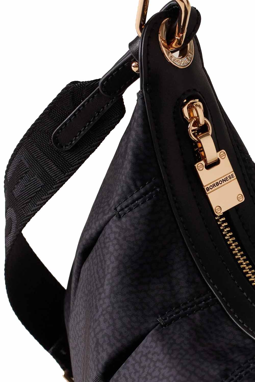  Borbonese Croissant Hobo Medium Black Woman - 3
