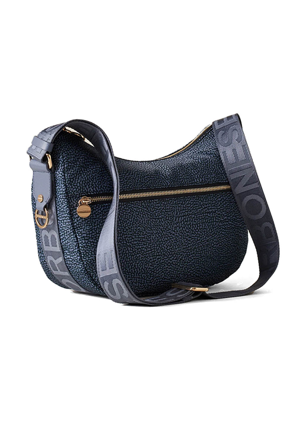  Borbonese Luna Bag Medium Denim Woman - 2