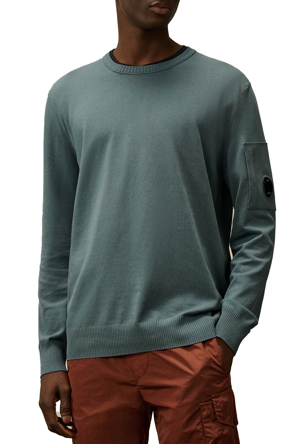  Cp Company Cotton Crepe Crewneck Stormy Weather Uomo - 2
