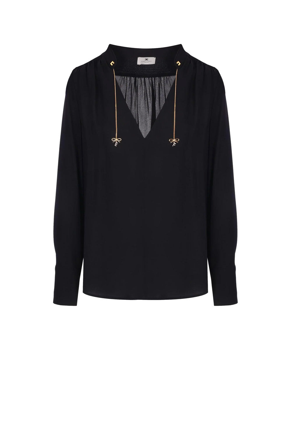  Elisabetta Franchi Camicia In Georgette Nero Woman - 1