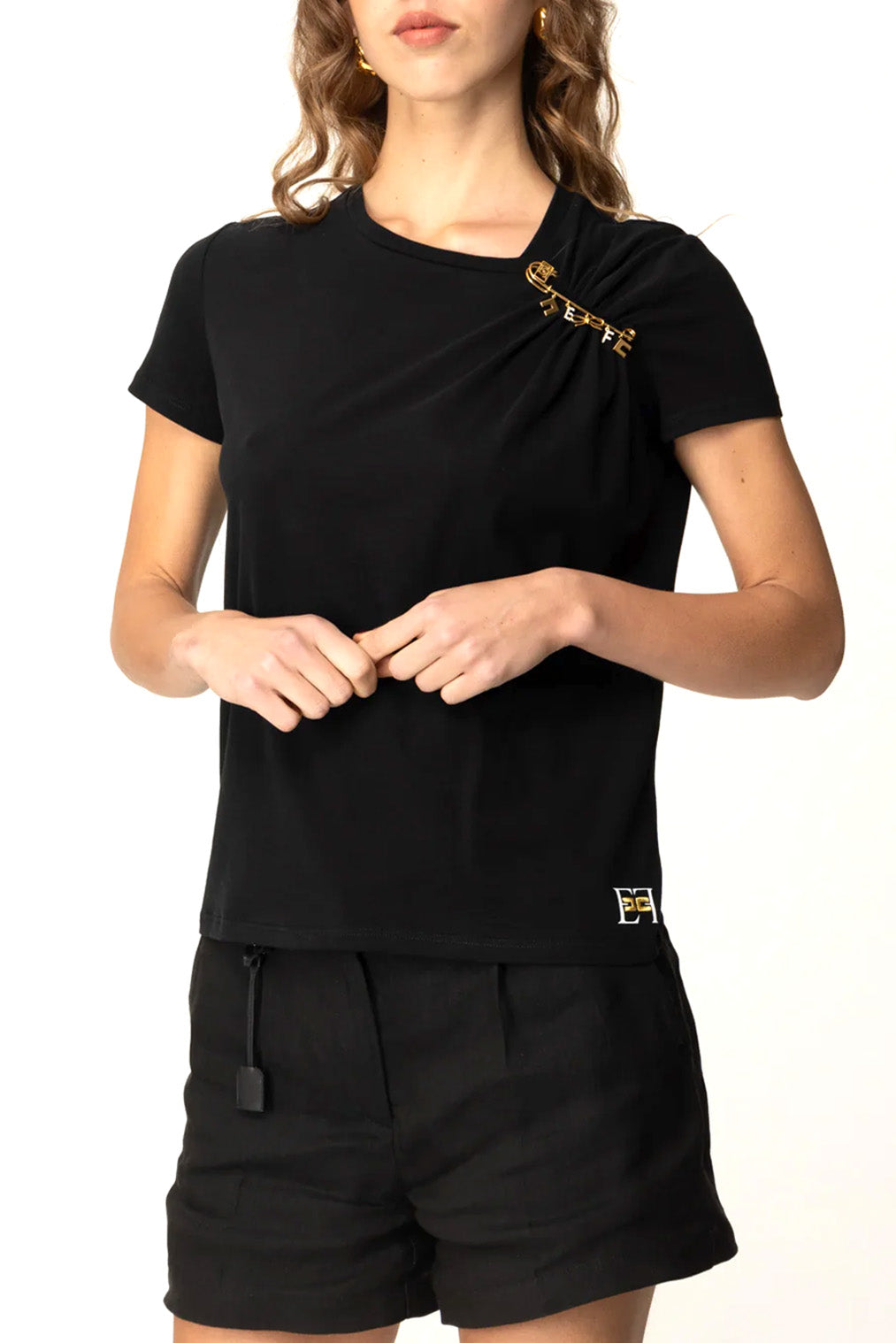  Elisabetta Franchi T-shirt Nero Woman - 2
