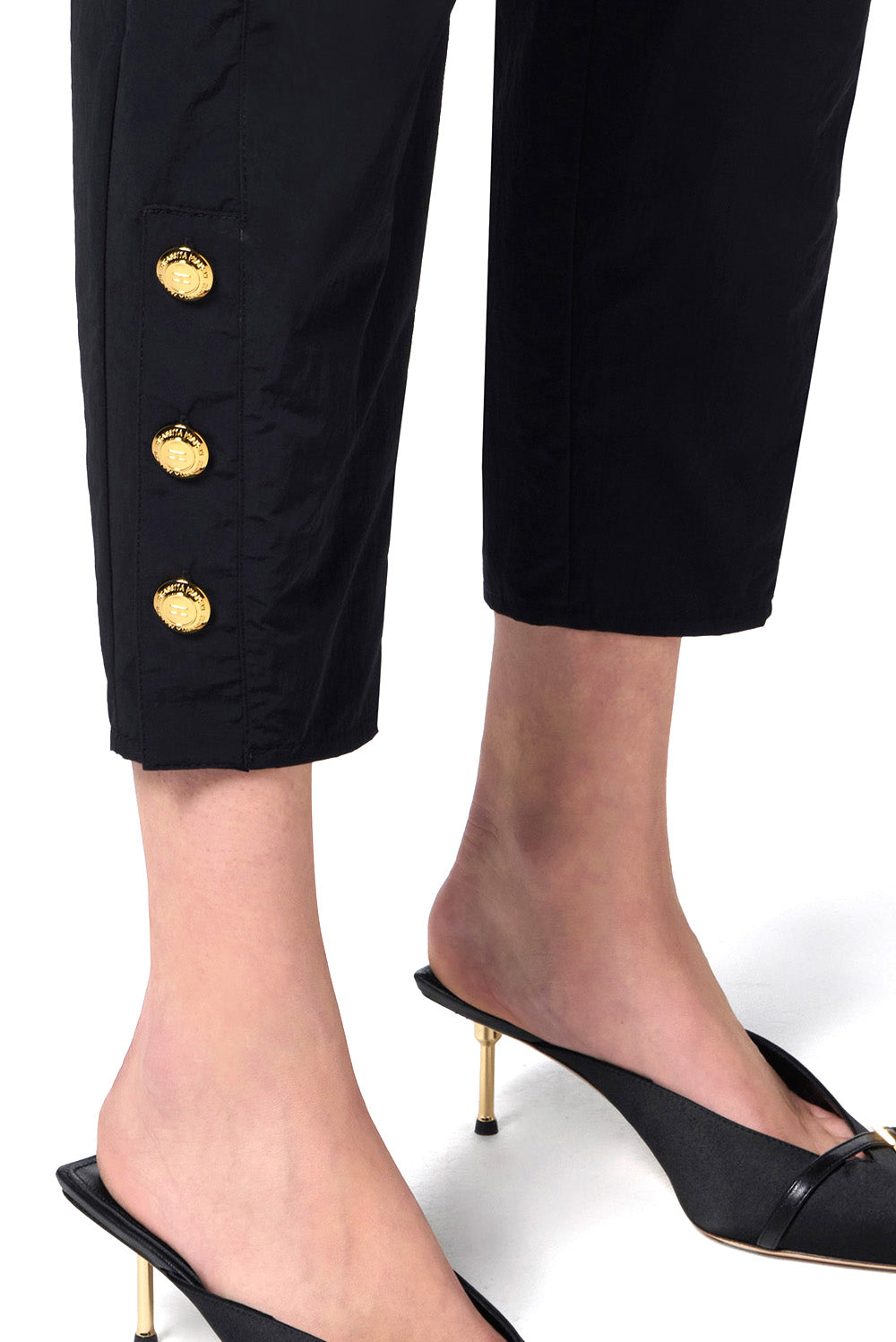  Elisabetta Franchi Pantaloni In Vela Tecnica Nero Woman - 2