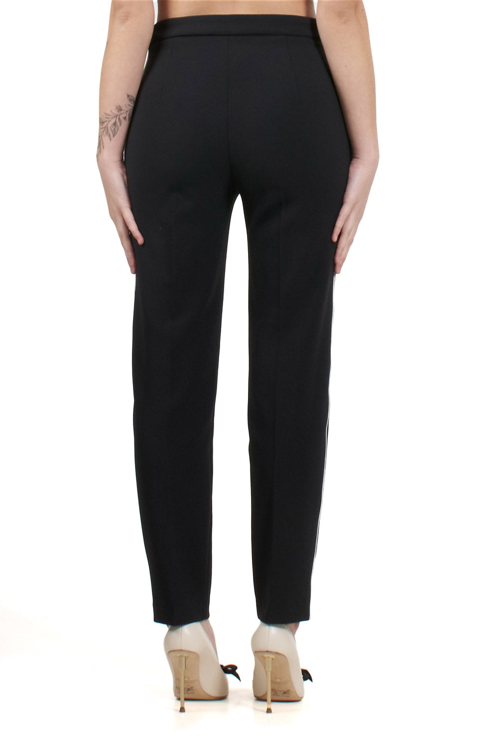  Elisabetta Franchi Pantaloni In Crêpe Nero Burro Woman - 3