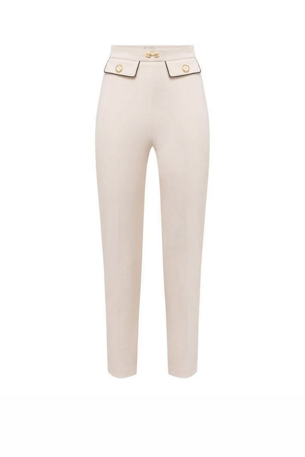  Elisabetta Franchi Pantaloni In Crêpe Burro Nero Woman - 1