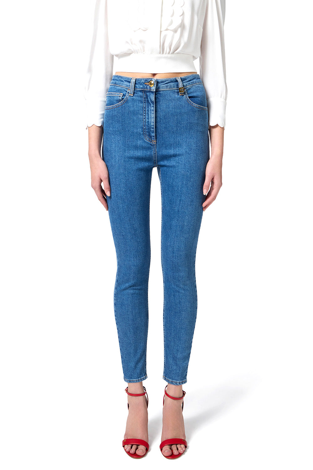  Elisabetta Franchi Jeans Skinny Light Blue Woman - 2