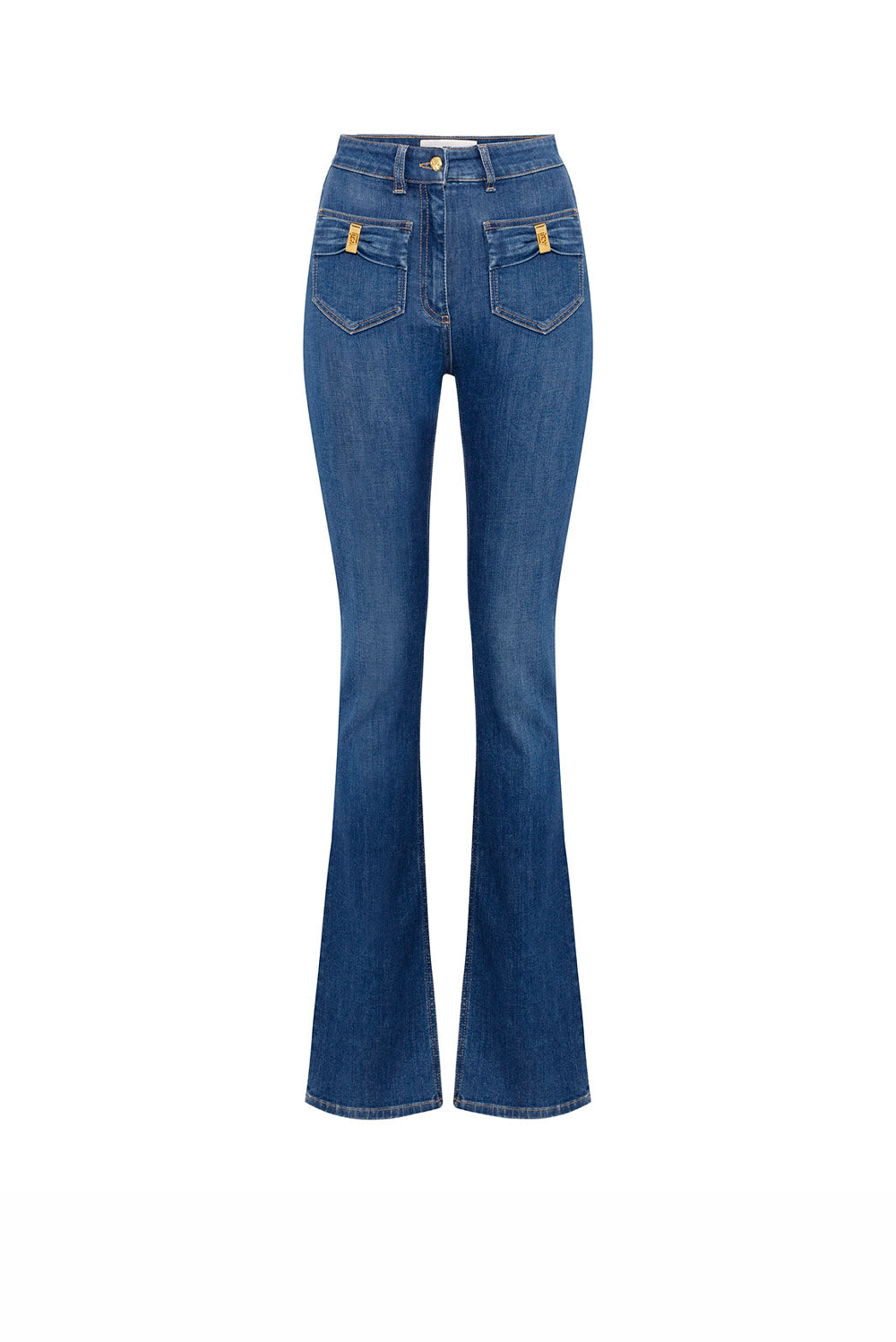  Elisabetta Franchi Jeans Con Taschini Blue Denim Woman - 1