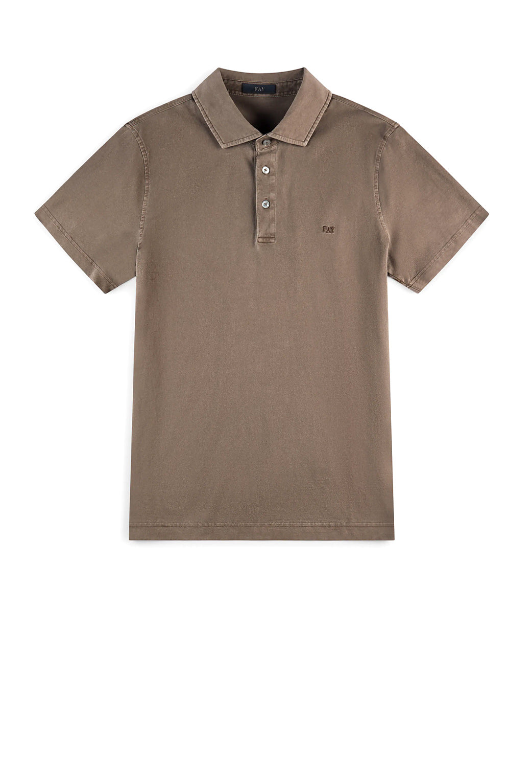  Fay Polo In Jersey Marrone Uomo - 1