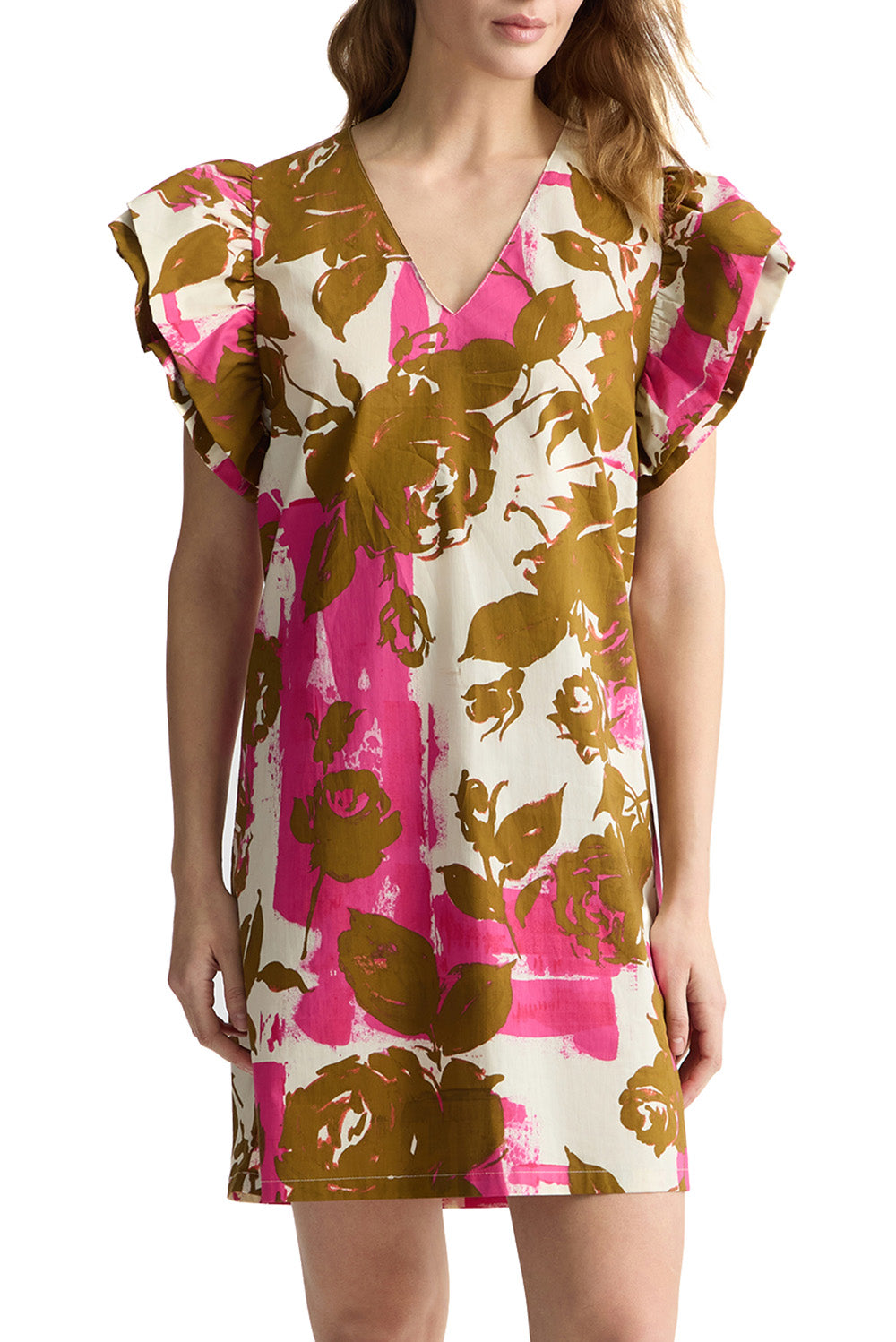  Liu Jo Abito Corto In Popeline Pink Flowers Woman - 2