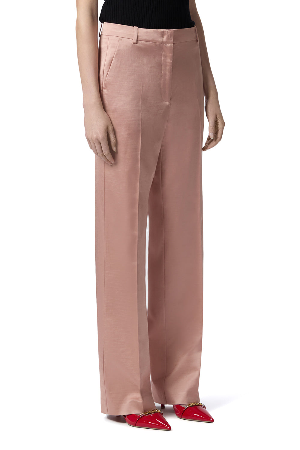  Pinko Pantaloni In Raso Rosa Nuvola Woman - 2