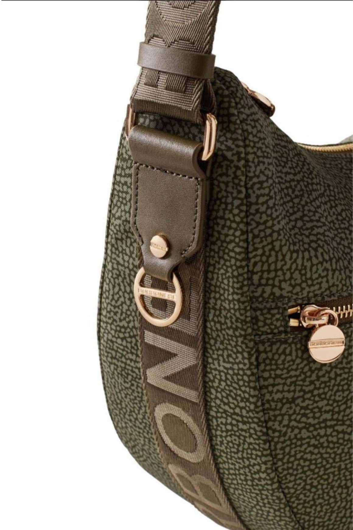  Borbonese Eco Line Luna Bag Middle Olive Woman - 2