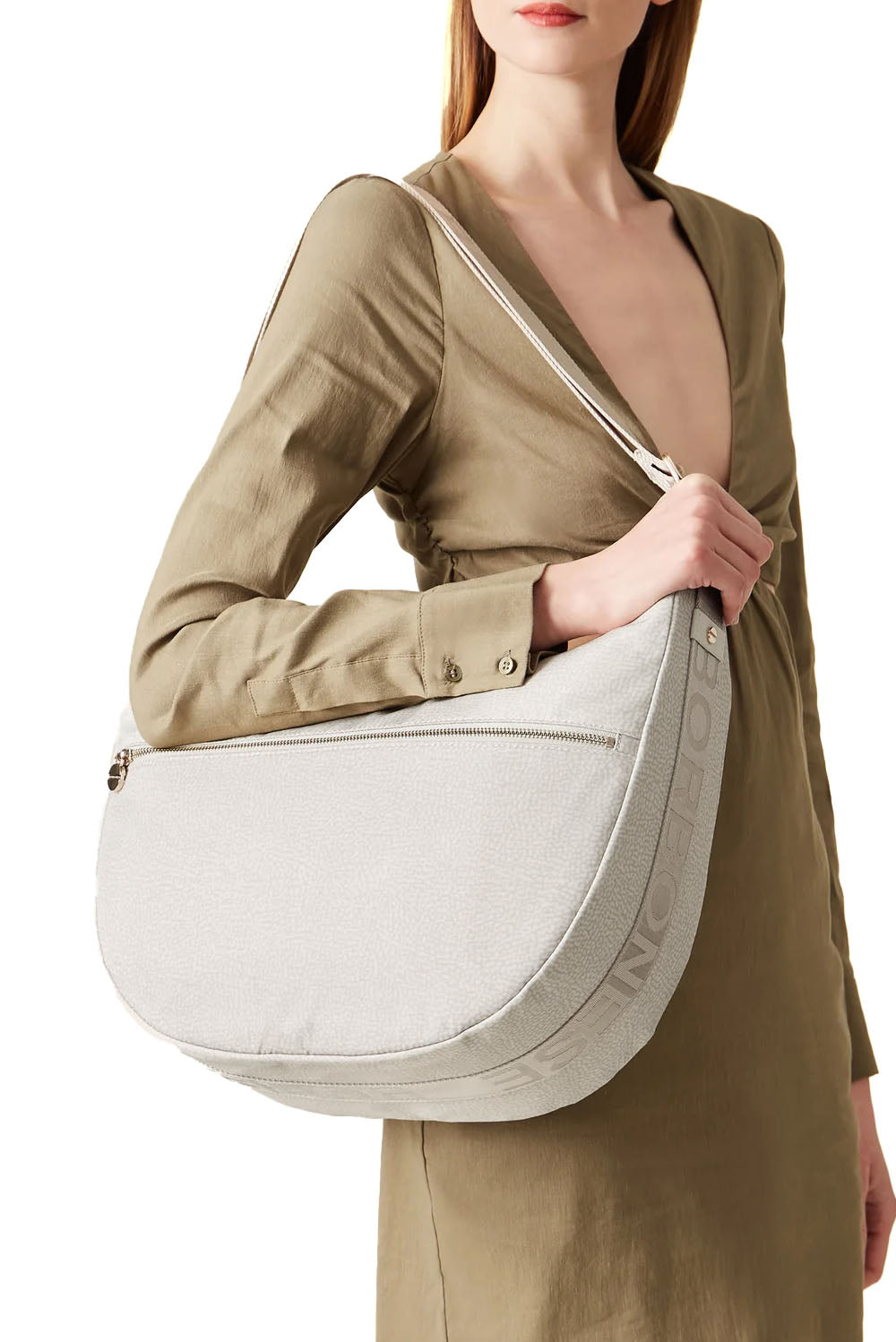  Borbonese Eco Line Luna Bag Medium Sabbia Woman - 3