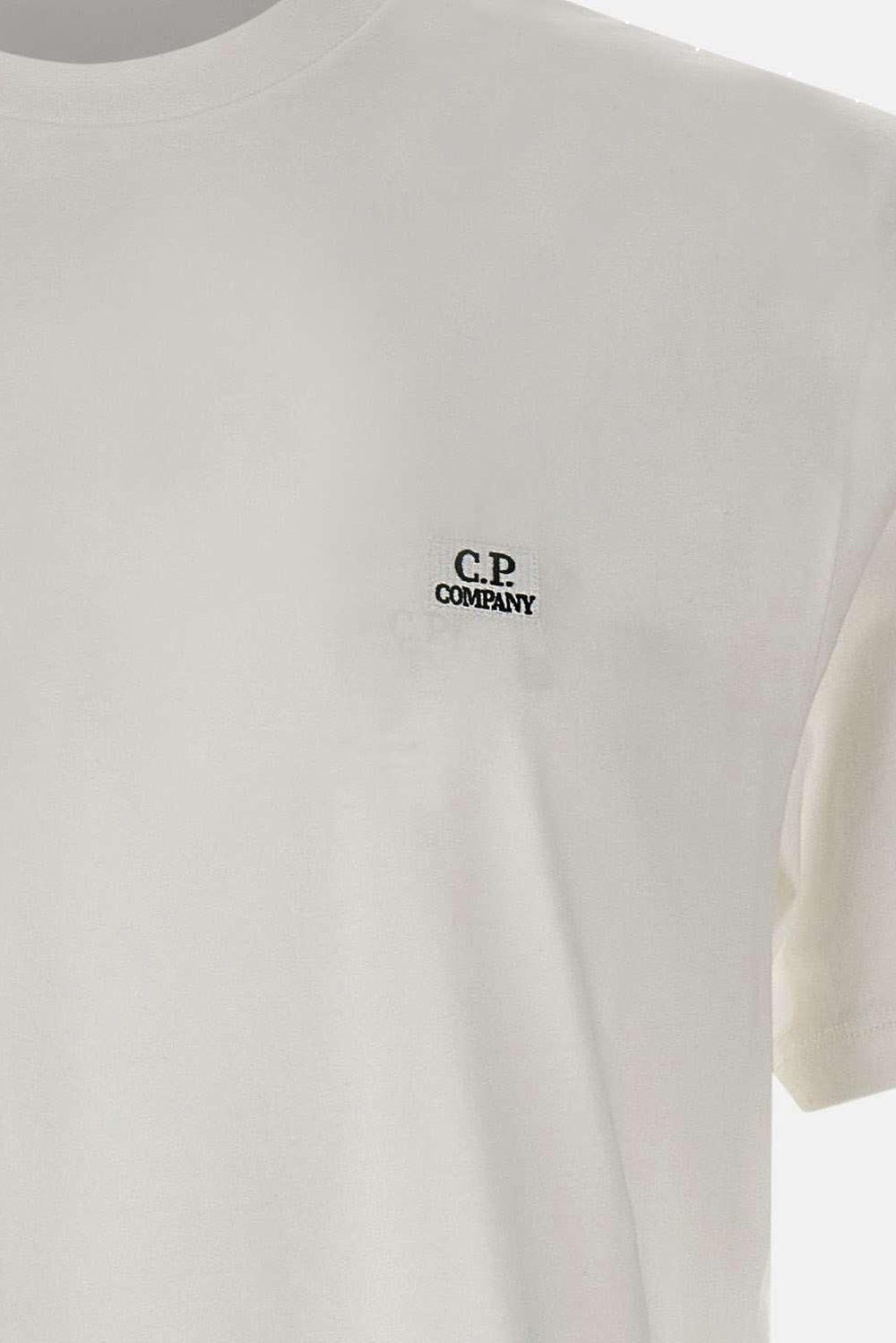  Cp Company C.p. Company T-shirt Logo Patch Gauze White Uomo - 3