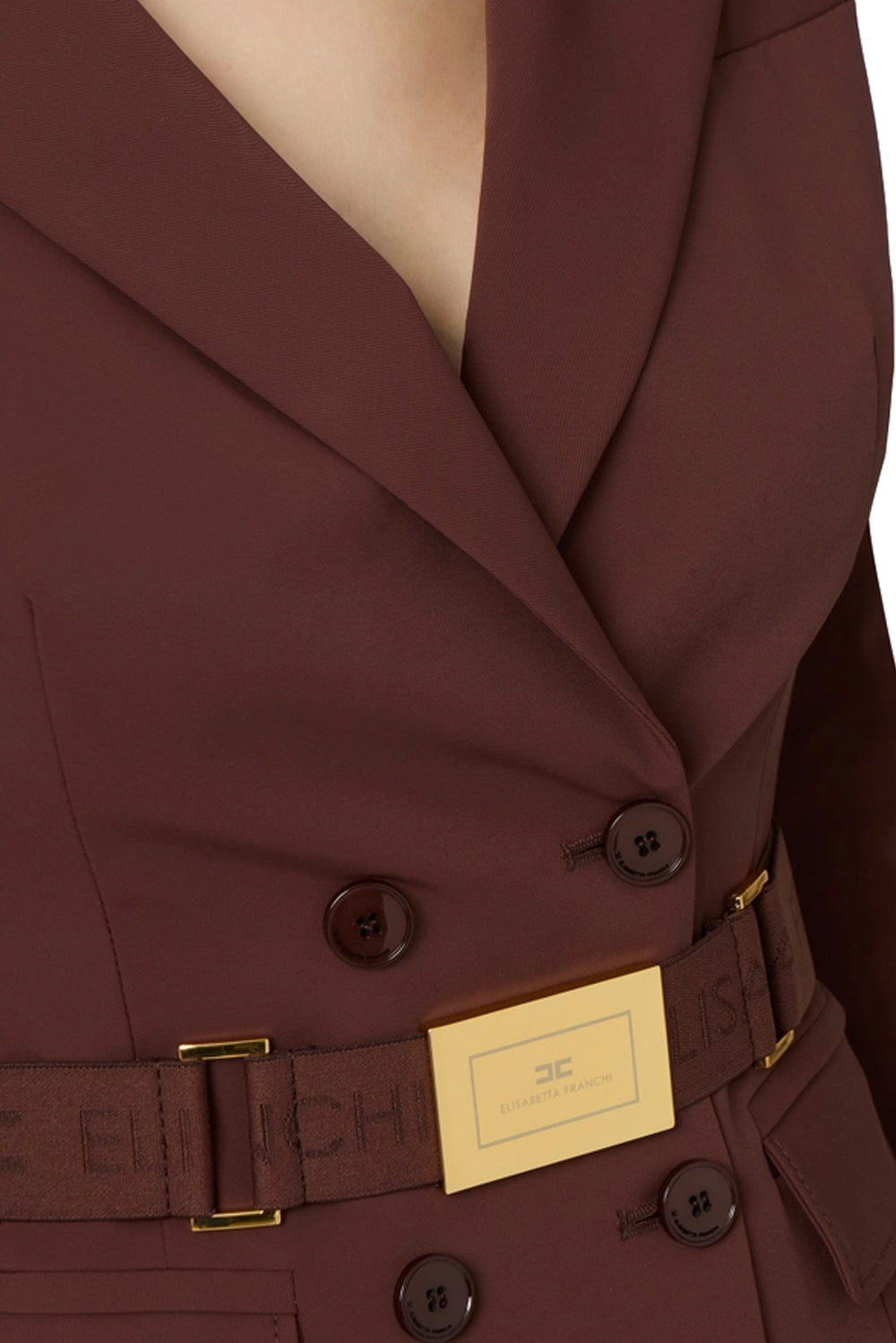  Elisabetta Franchi Giacca Tess.tecnico Cacao Woman - 2