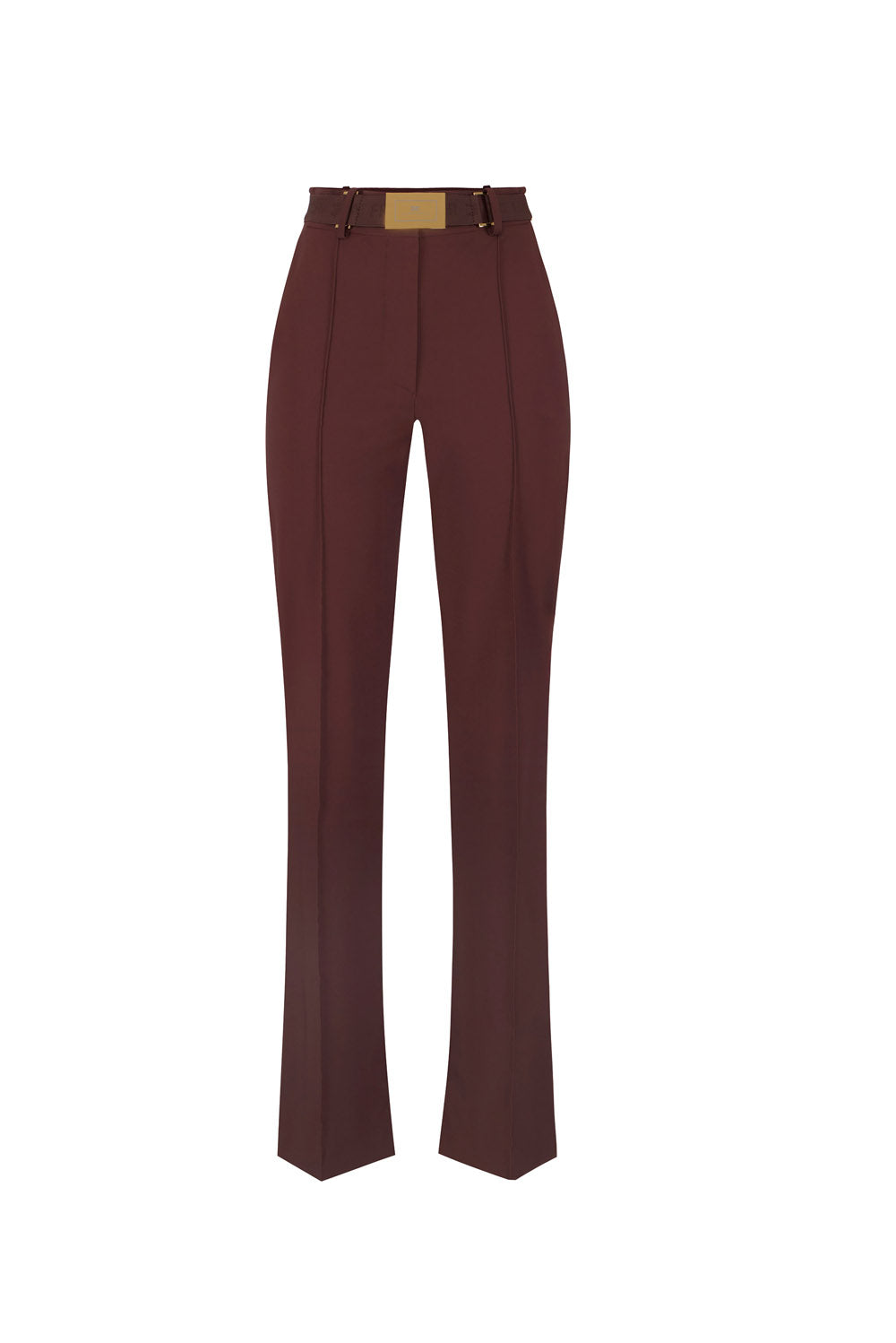  Elisabetta Franchi Pantaloni Con Cintura Cacao Woman - 1