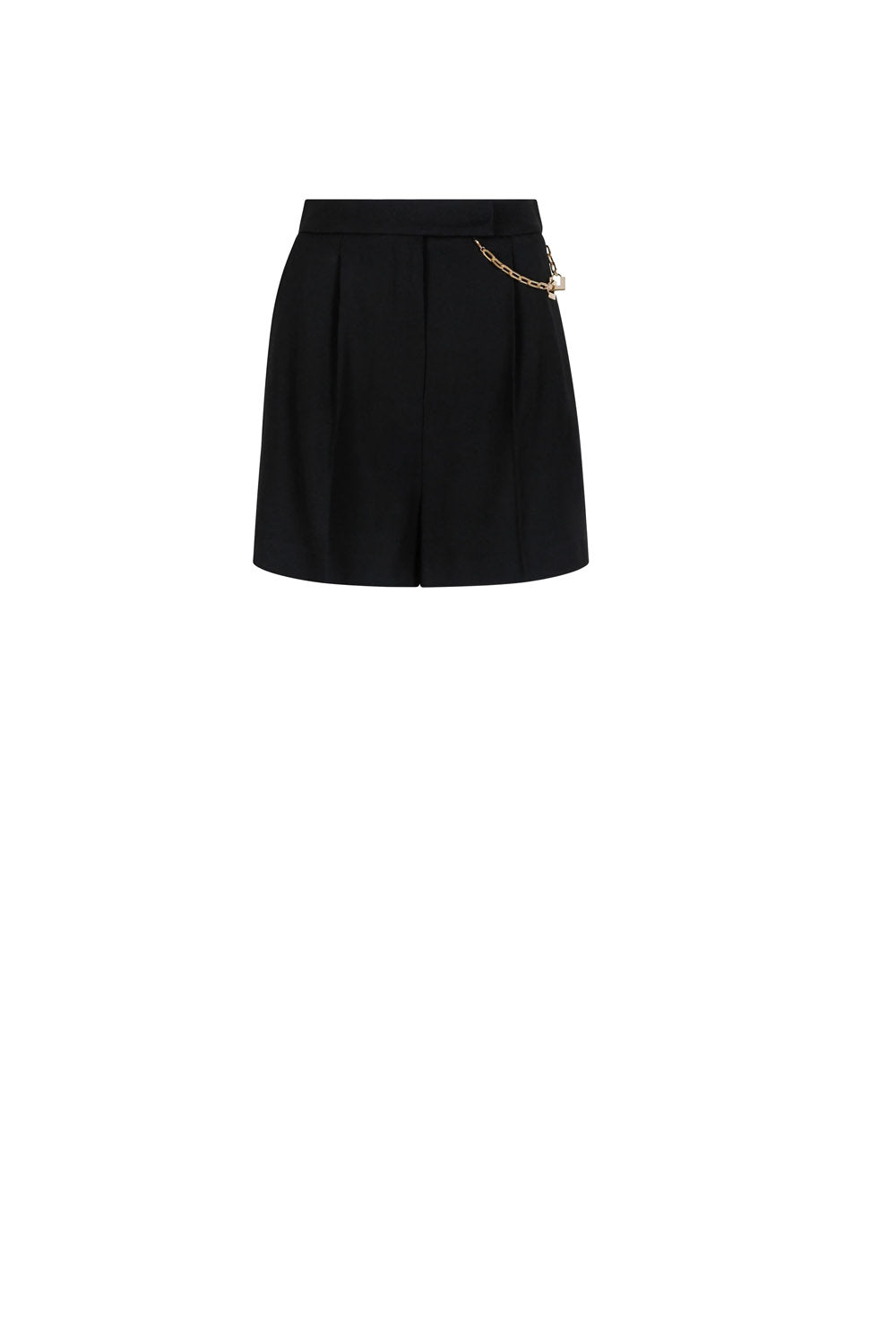  Elisabetta Franchi Shorts In Gabardine Nero Woman - 1