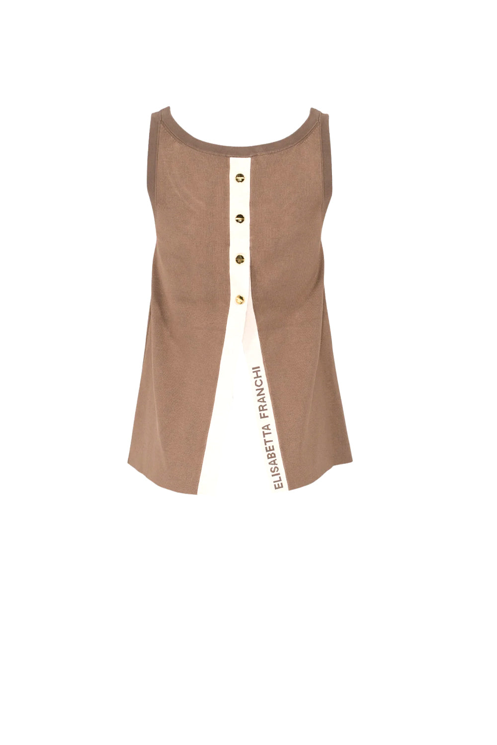  Elisabetta Franchi Top In Maglia Argilla Burro Woman - 2