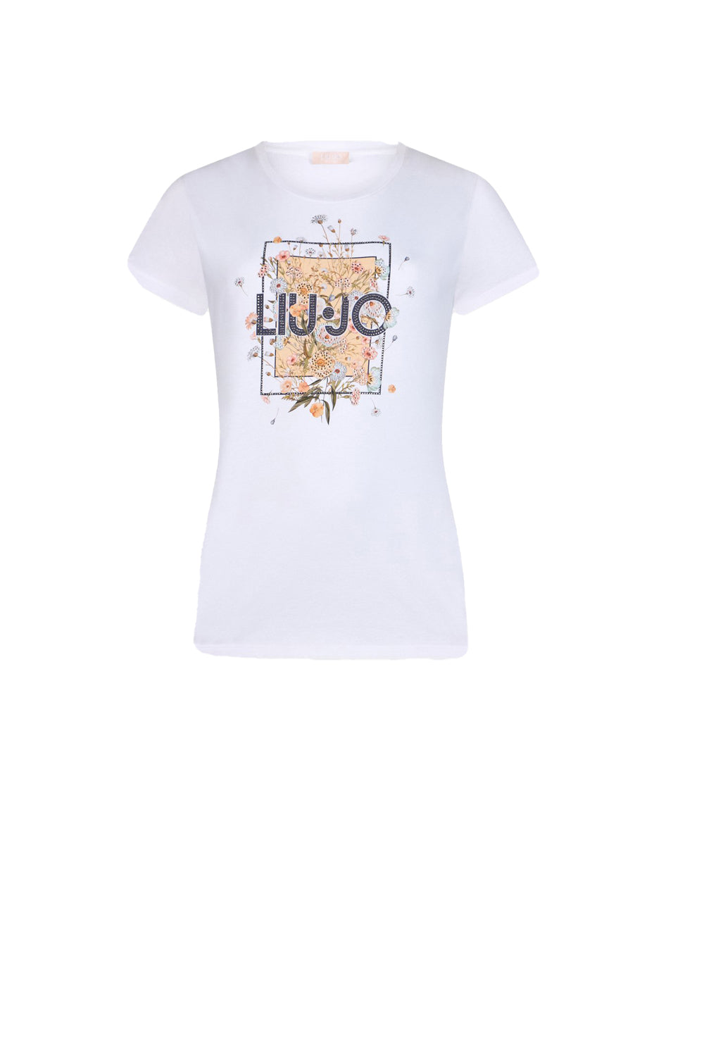  Liu Jo T-shirt Stampa E Strass Bianco Foulard Woman - 1