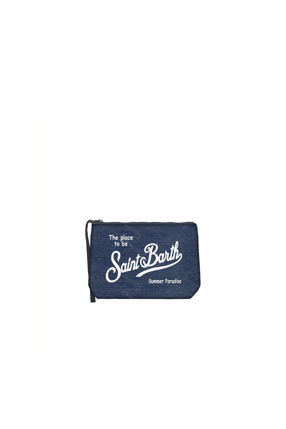  Mc2 Saint Barth Pochette Aline Linen 61 Blue Navy Woman - 1