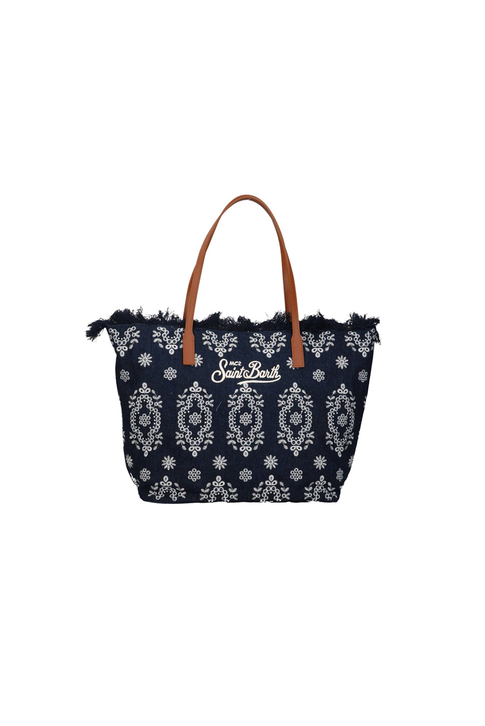  Mc2 Saint Barth Bag City Medium Fringe Sangallo Denim Dark Woman - 1