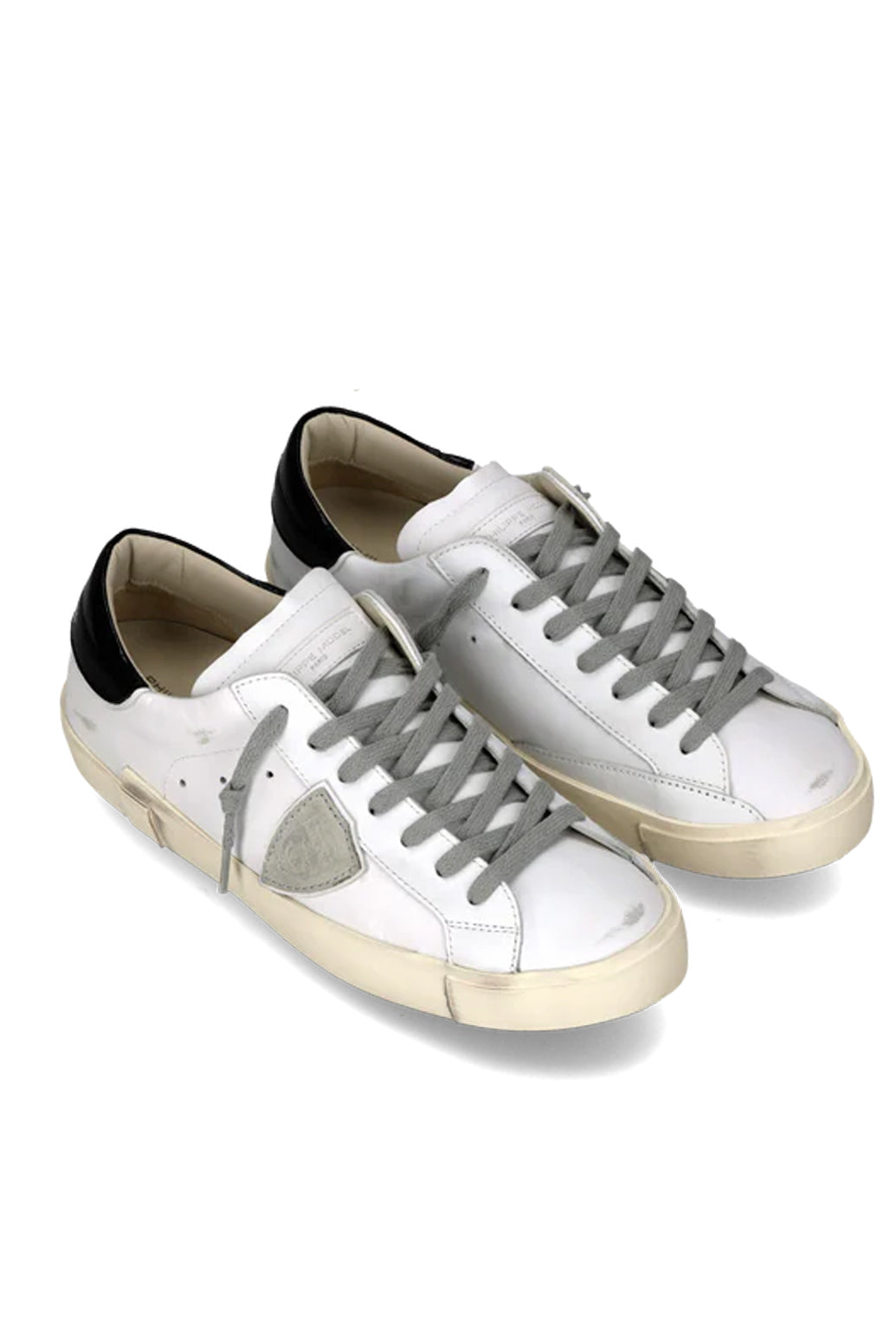  Philippe Model Sneaker Prsx Veau Blanc Noir Uomo - 2