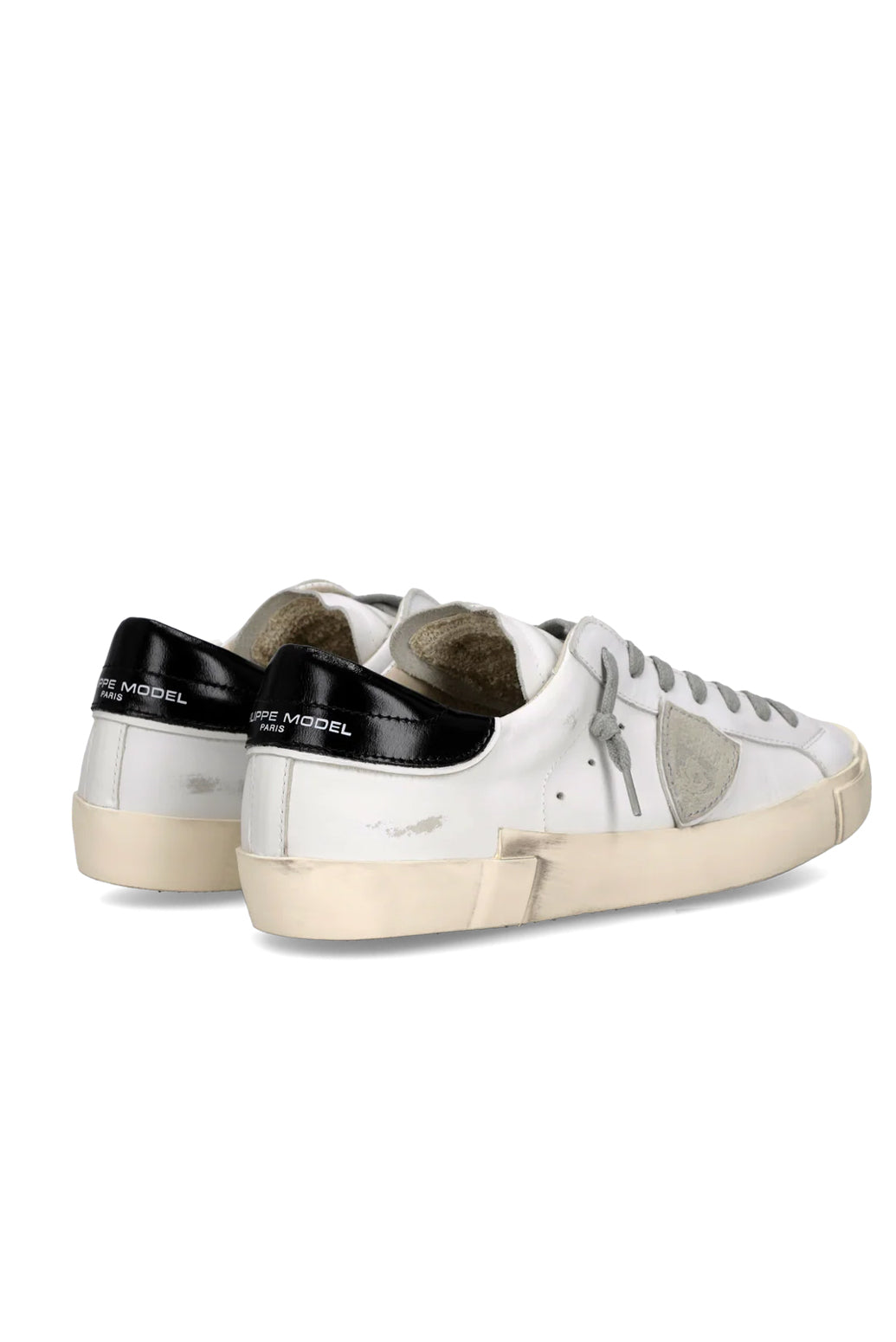  Philippe Model Sneaker Prsx Veau Blanc Noir Uomo - 3