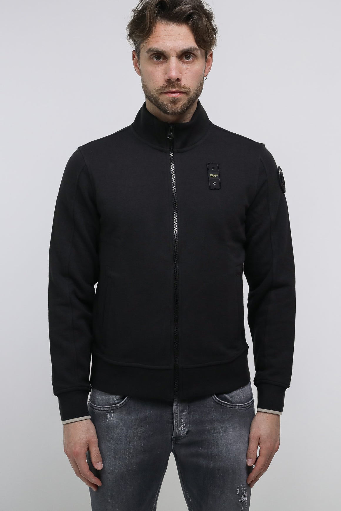  Blauer Zip Sweatshirt Nero Uomo - 1