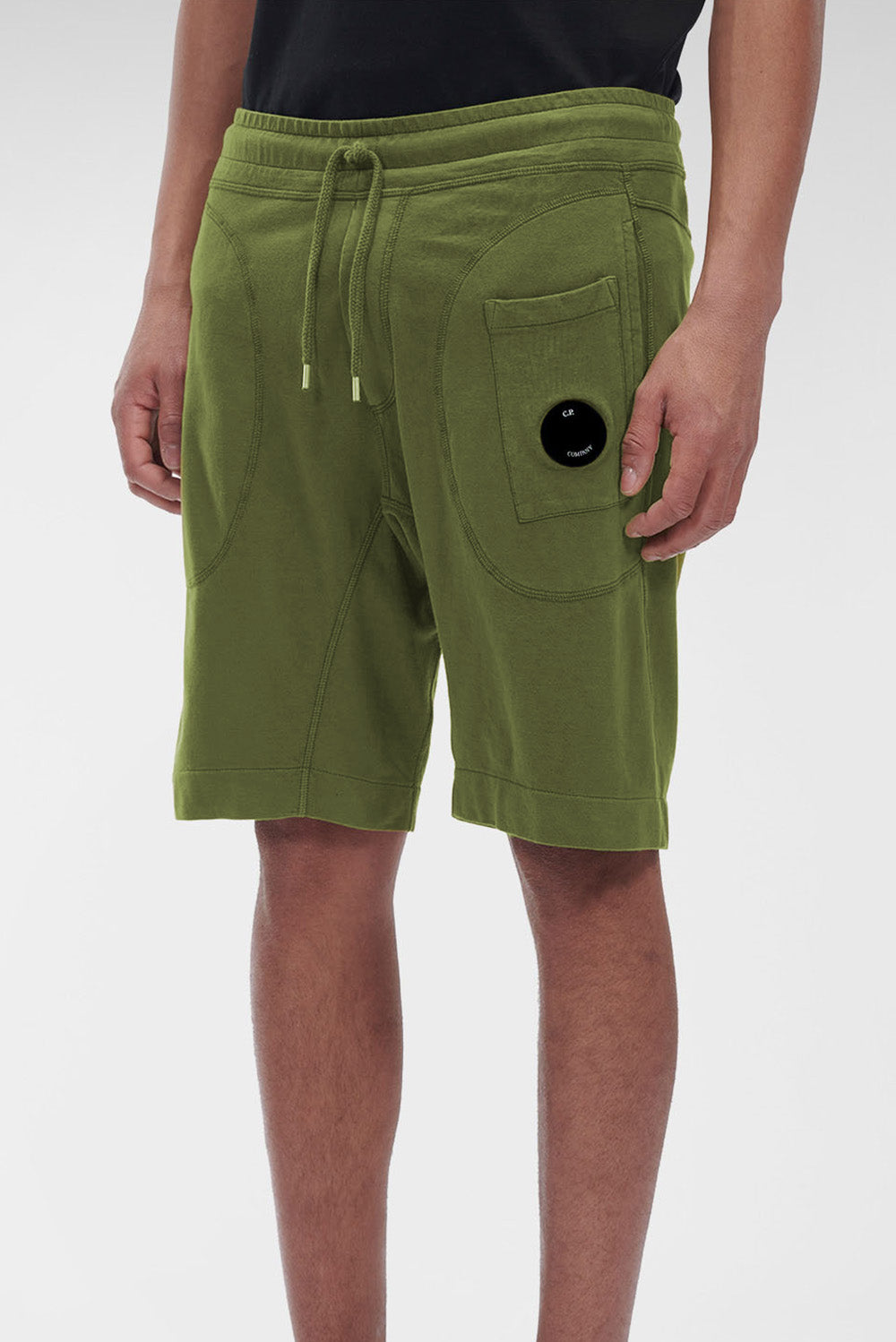  Cp Company Light Fleece Shorts Capulet Olive Uomo - 1