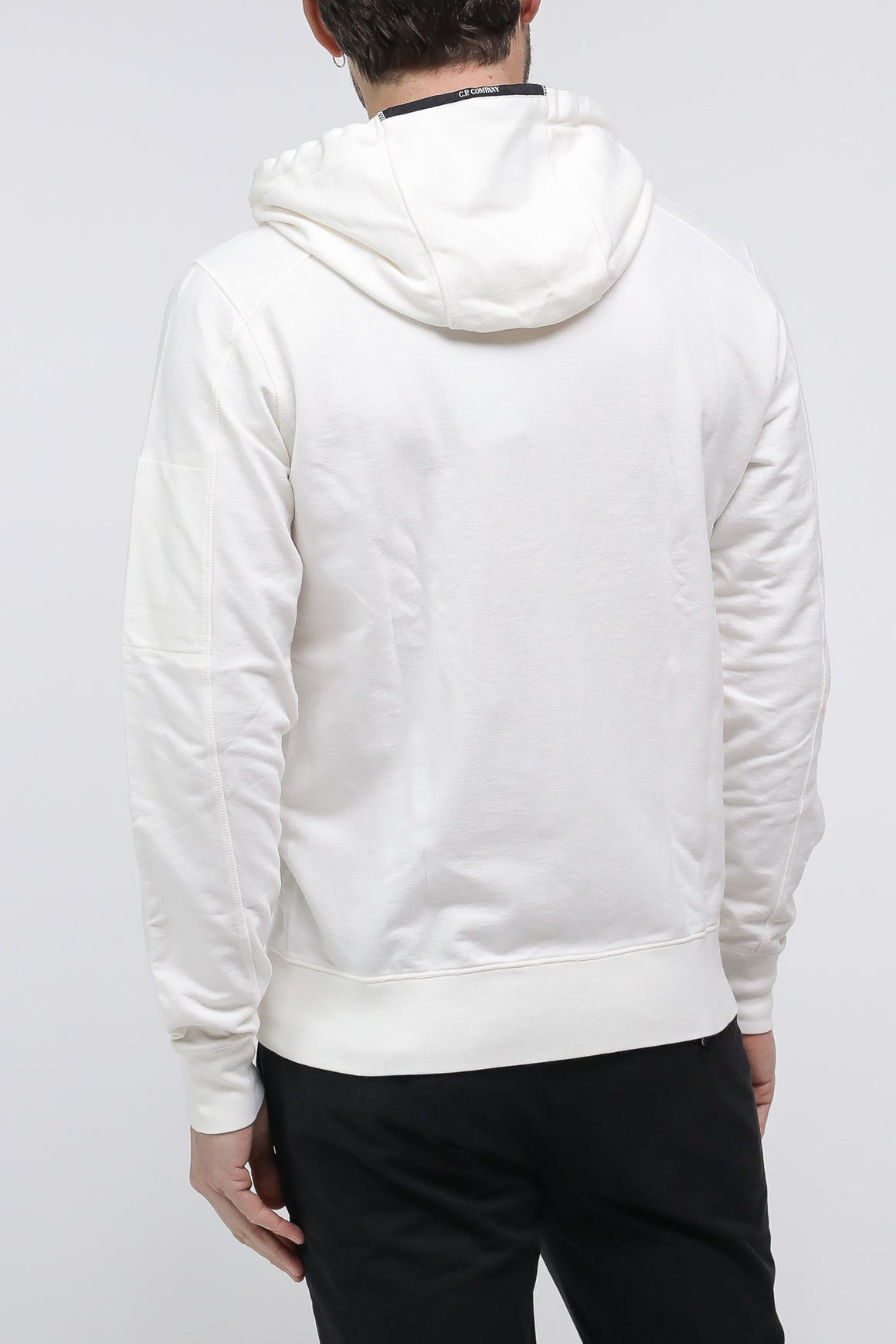  Cp Company Light Fleece Hoodie White Uomo - 4