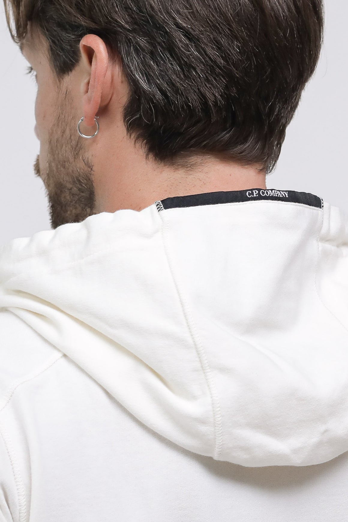  Cp Company Light Fleece Hoodie White Uomo - 5