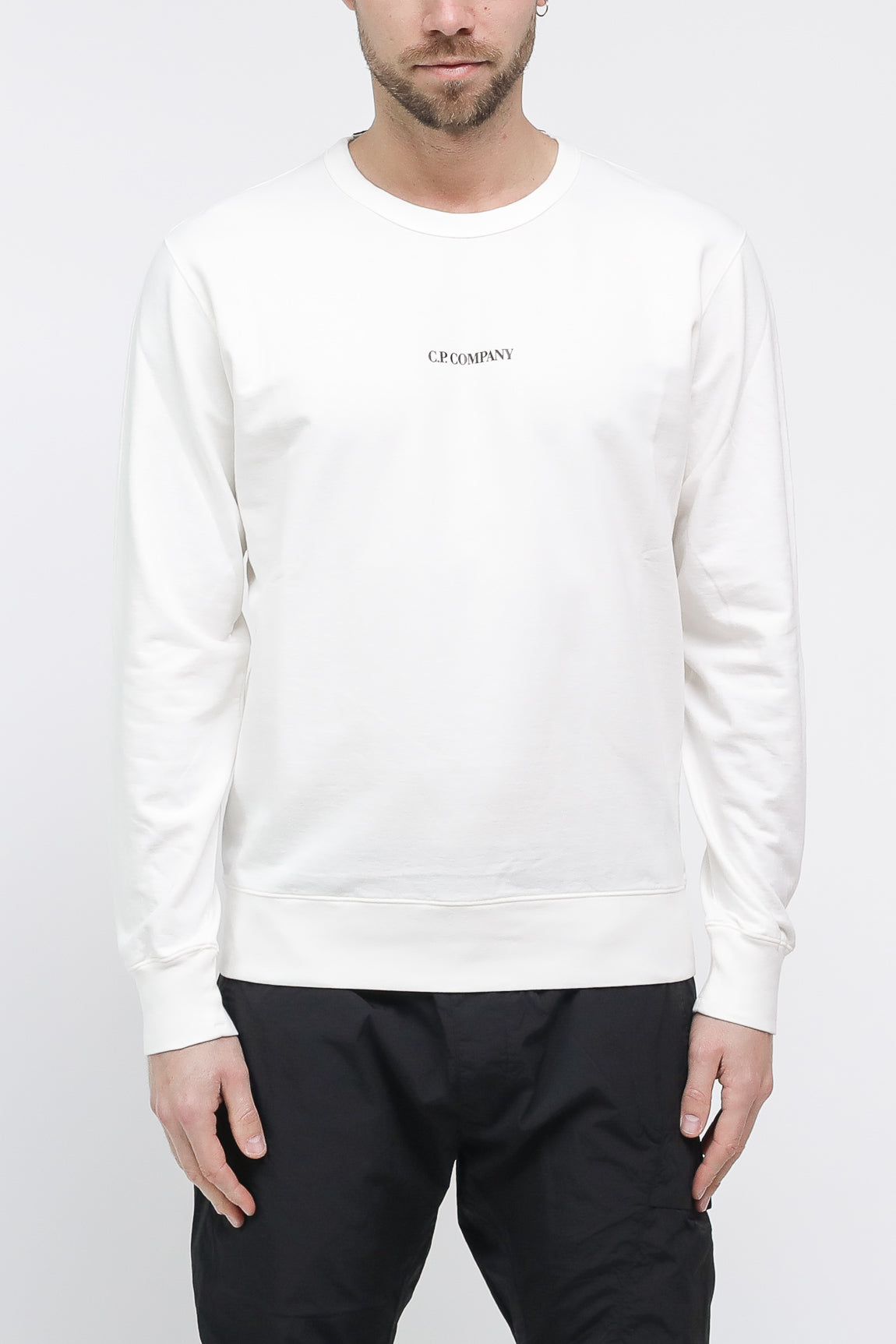  Cp Company Diagonal Raised Fleece White Uomo - 1