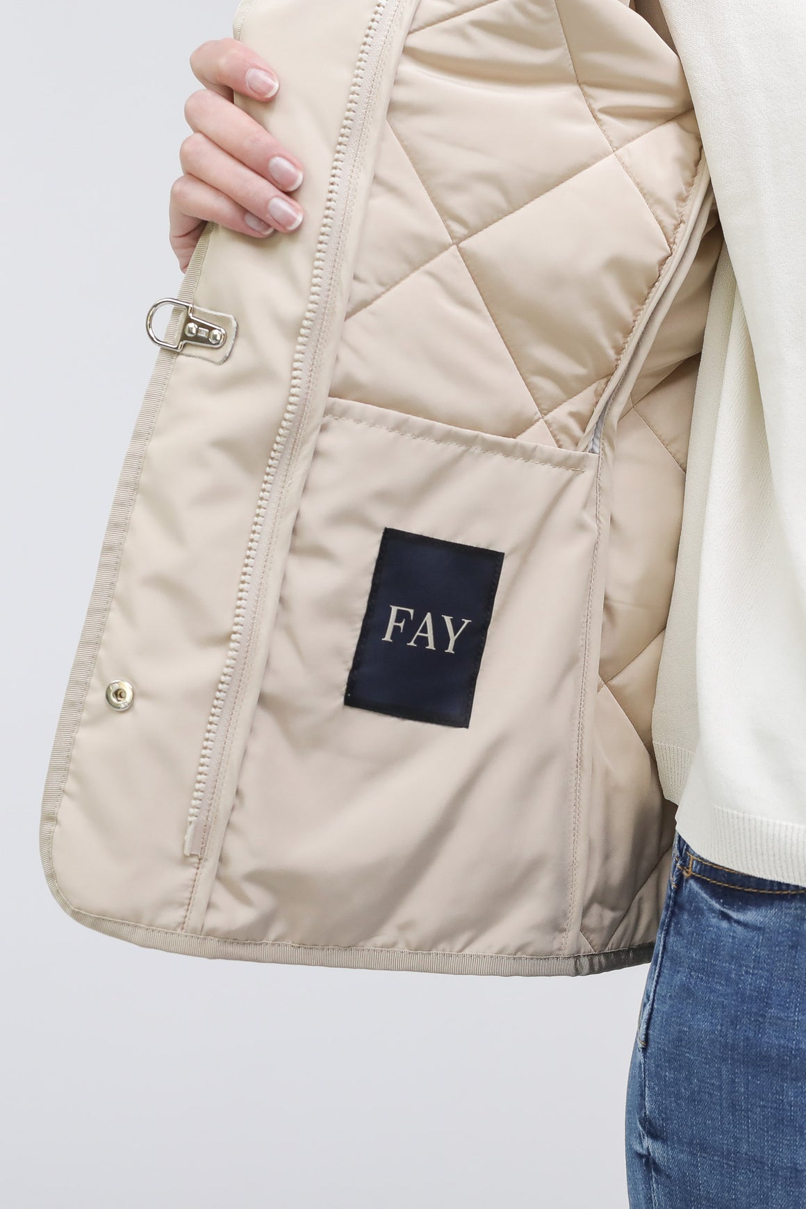  Fay Field Jacket Trapuntata Off White Donna - 6