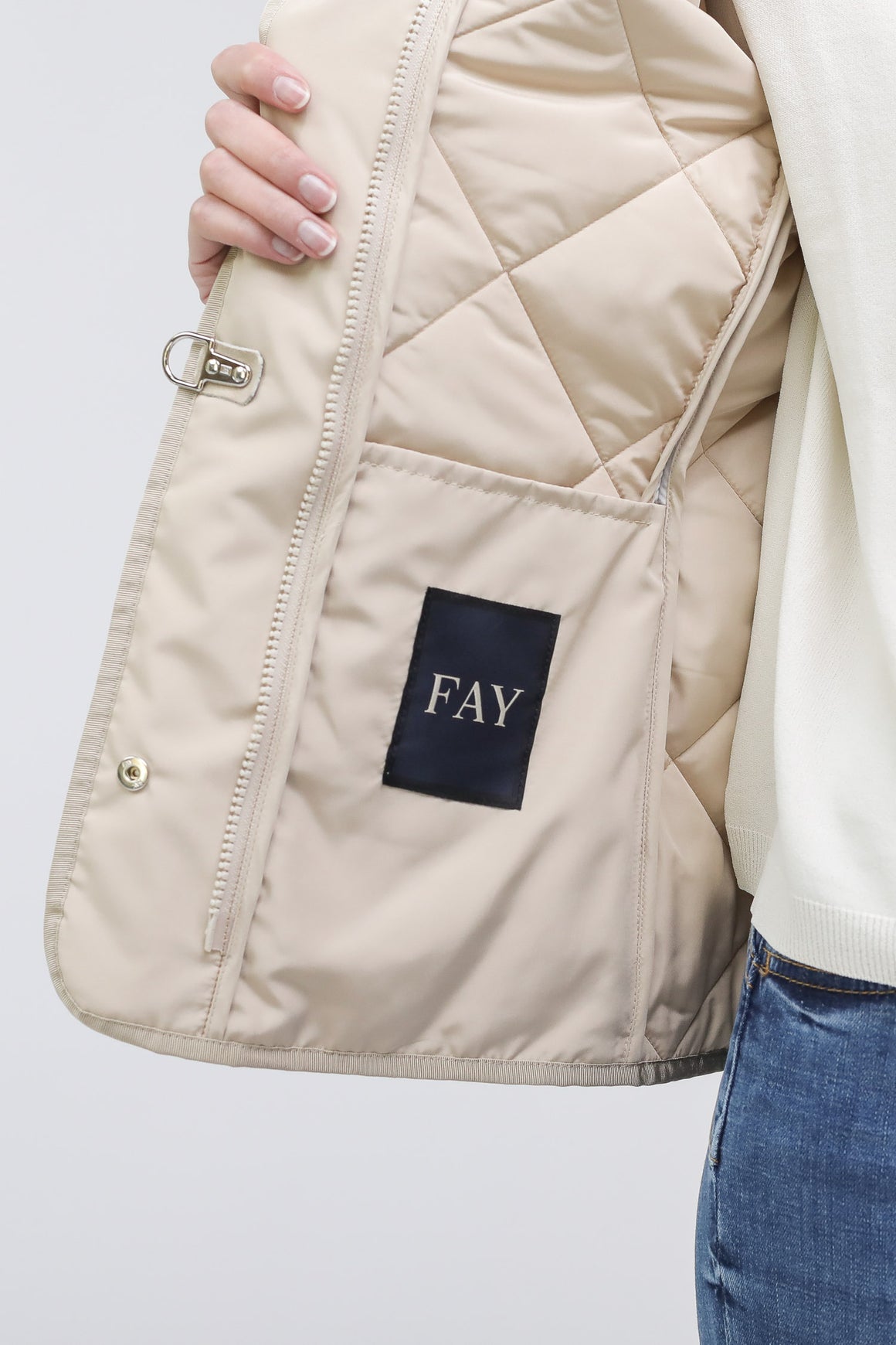  Fay Field Jacket Quilted Off White Woman - 6