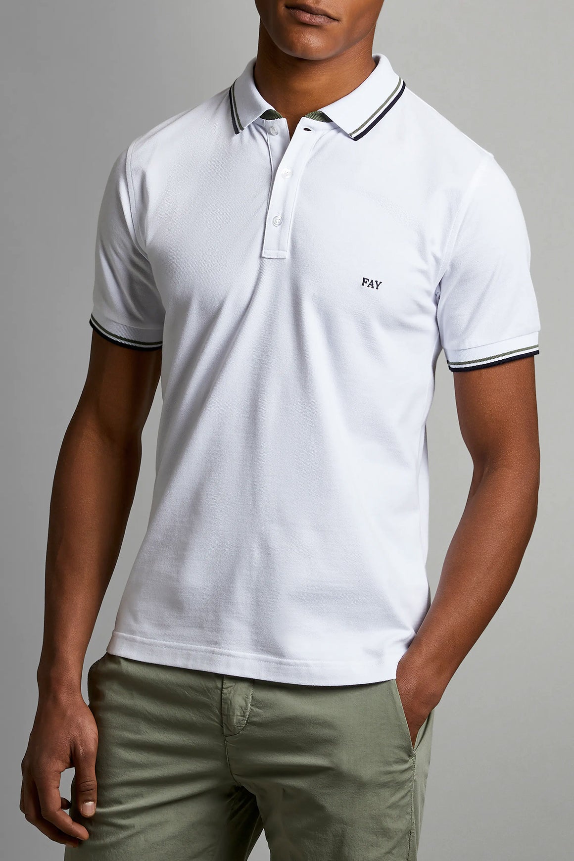  Fay Polo Pique' Bianco Uomo - 1