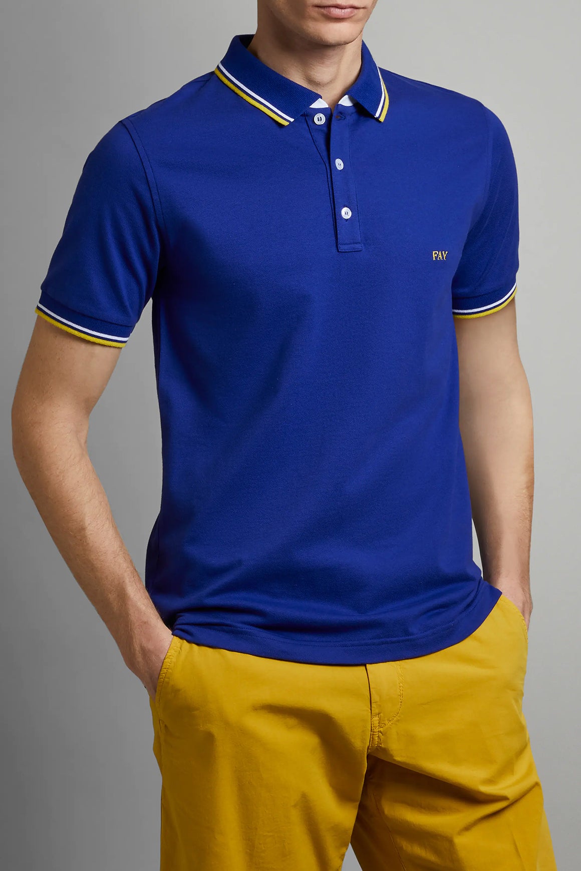  Fay Polo Pique' Bluette Uomo - 1